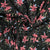 Black With Pink Floral Print Rayon Fabric - TradeUNO