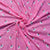 Pink Stripes Floral Pleated Knitted Satin Fabric - TradeUNO