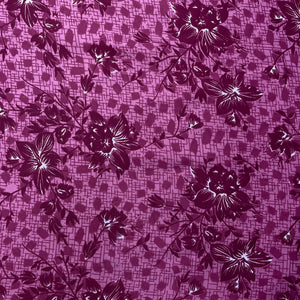 Light Pink With Maroon Floral Crepe Fabric - TradeUNO