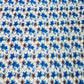 White With Blue Brown Floral Pleated Knitted Satin Fabric - TradeUNO