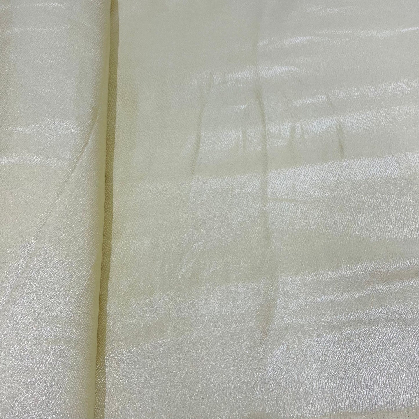Beige Silver Crush With Foil Georgette Satin Fabric - TradeUNO