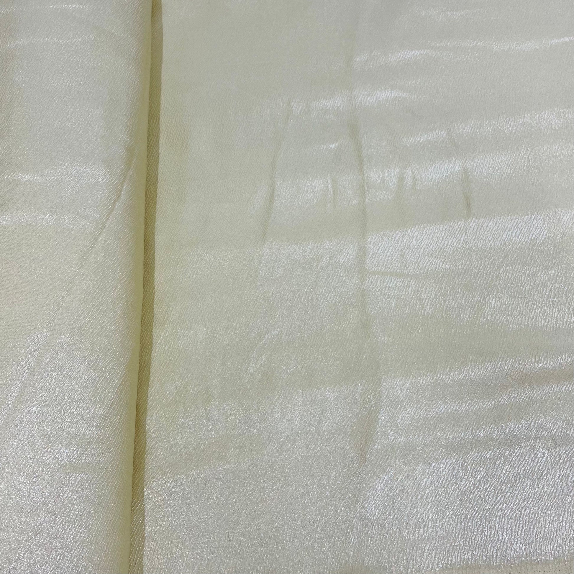 Beige Silver Crush With Foil Georgette Satin Fabric - TradeUNO