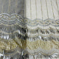 Grey with Golden Stripes Sequence Embroidery Net Lycra Fabric - TradeUNO
